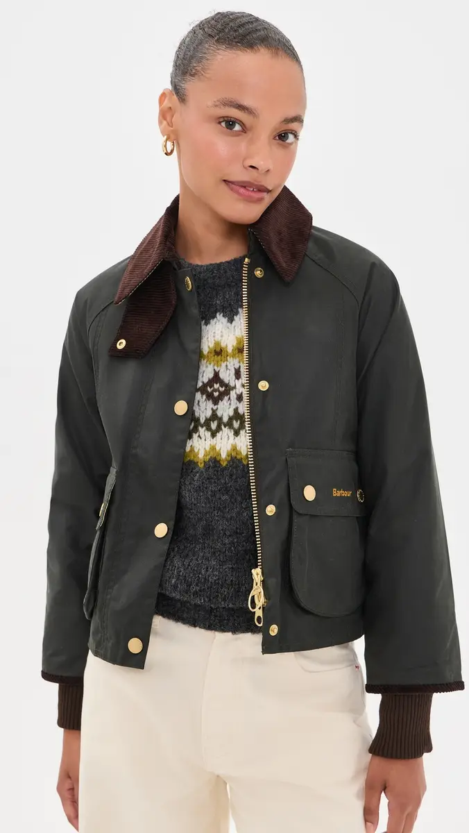 Barbour Cropped Beadnell Wax Jacket | Thumbnail 2 Barbour Cropped Beadnell Wax Jacket | Thumbnail 2