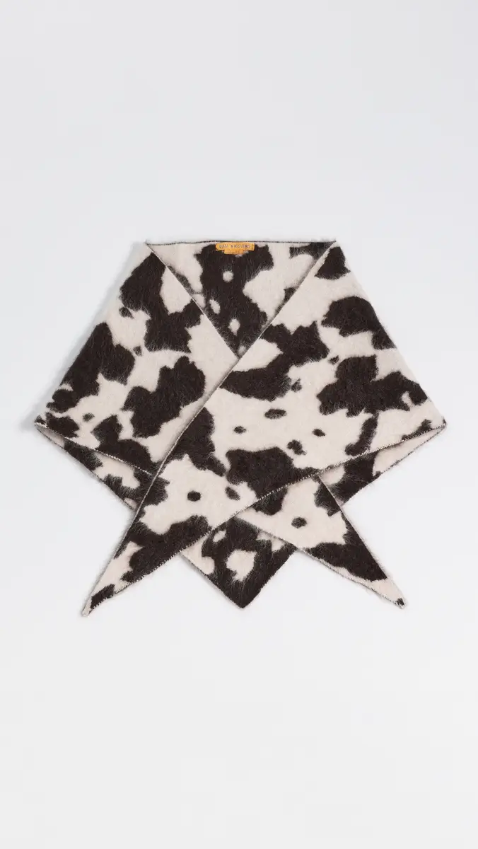 Guest In Residence Grizzly Cowhide Cashmere Wild Rag | Thumbnail 2