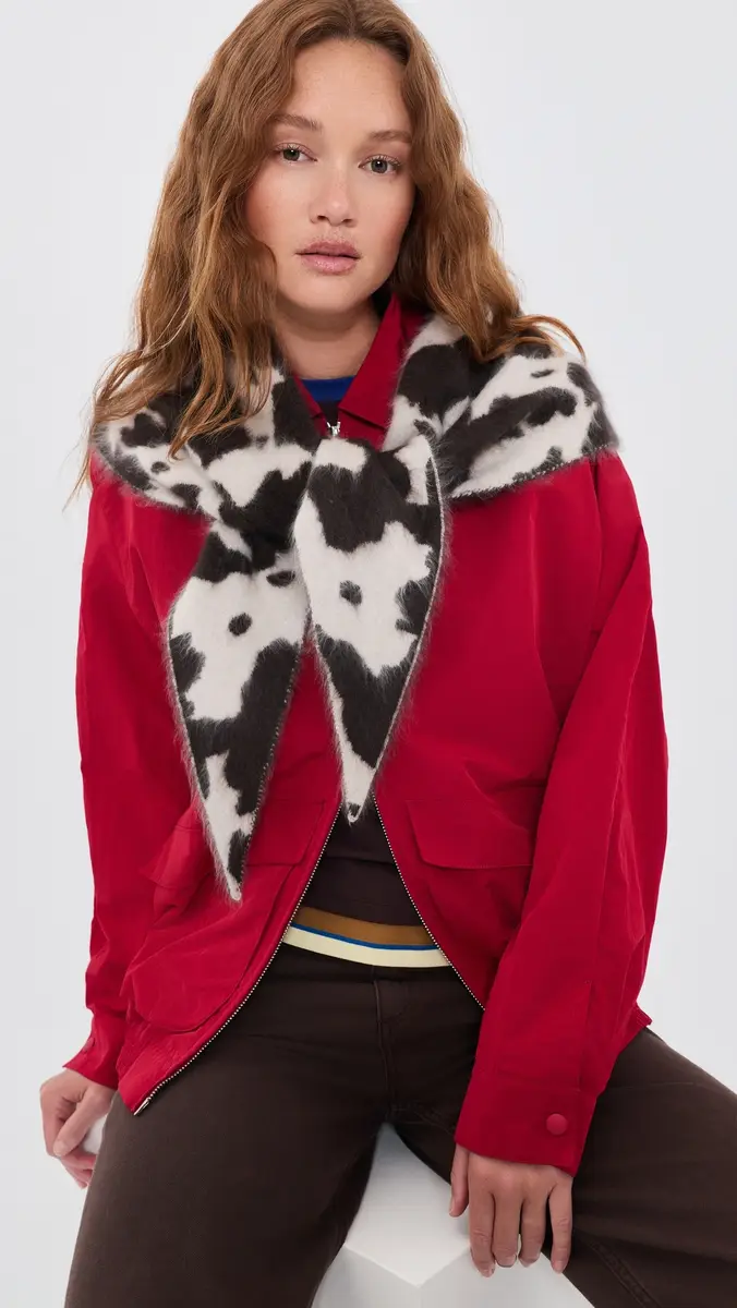 Guest In Residence Grizzly Cowhide Cashmere Wild Rag | Thumbnail 3