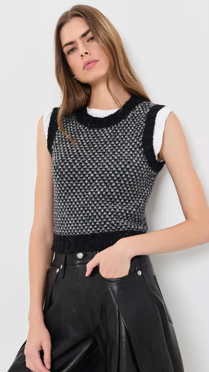 R13 Shrunken Crewneck Sweater Vest | Thumbnail 2 R13 Shrunken Crewneck Sweater Vest | Thumbnail 2