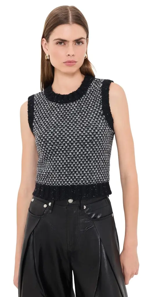 R13 Shrunken Crewneck Sweater Vest