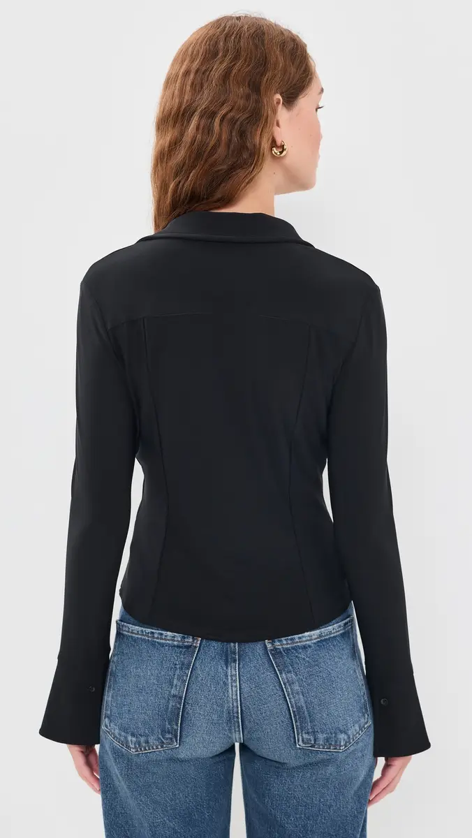 Alice + Olivia Freya Fitted Nipped Waist Button Down Top | Thumbnail 3 Alice + Olivia Freya Fitted Nipped Waist Button Down Top | Thumbnail 3