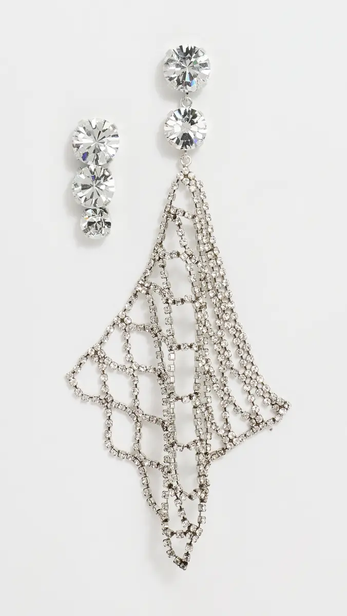 Isabel Marant Crystal Mesh Asymmetric Drop Earrings | Thumbnail 5 Isabel Marant Crystal Mesh Asymmetric Drop Earrings | Thumbnail 5