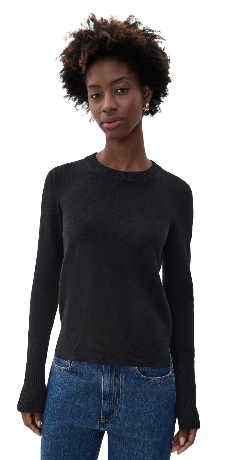 Solid Lean Lines Cashmere Sweater