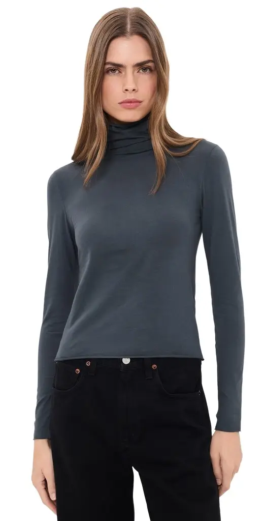 SLVRLAKE Supima Turtleneck Tee | Image 1 SLVRLAKE Supima Turtleneck Tee | Image 1