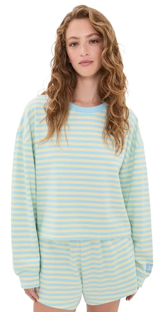 Daily Drills Striped Cotton Long Sleeve Top