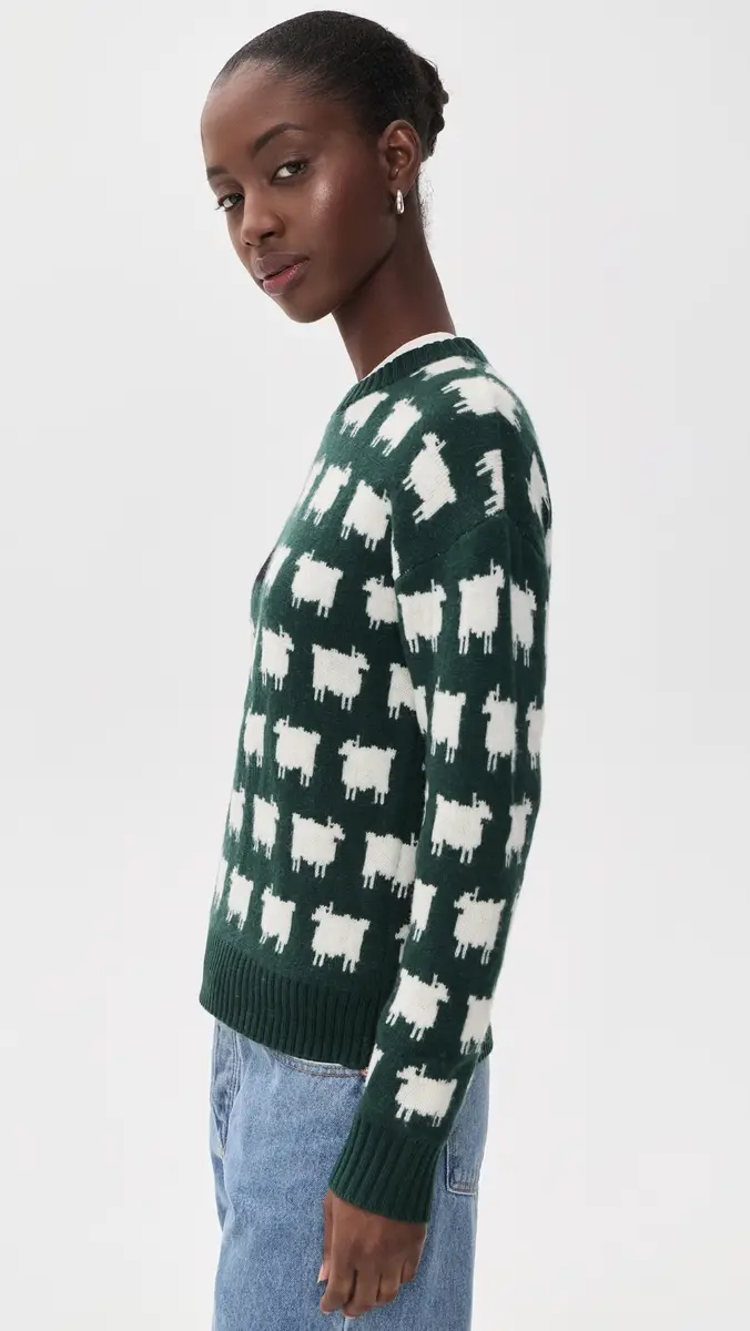 Rowing Blazers Warm & Wonderful Women's Wool Diana Edition Sheep Sweater | Thumbnail 4 Rowing Blazers Warm & Wonderful Women's Wool Diana Edition Sheep Sweater | Thumbnail 4