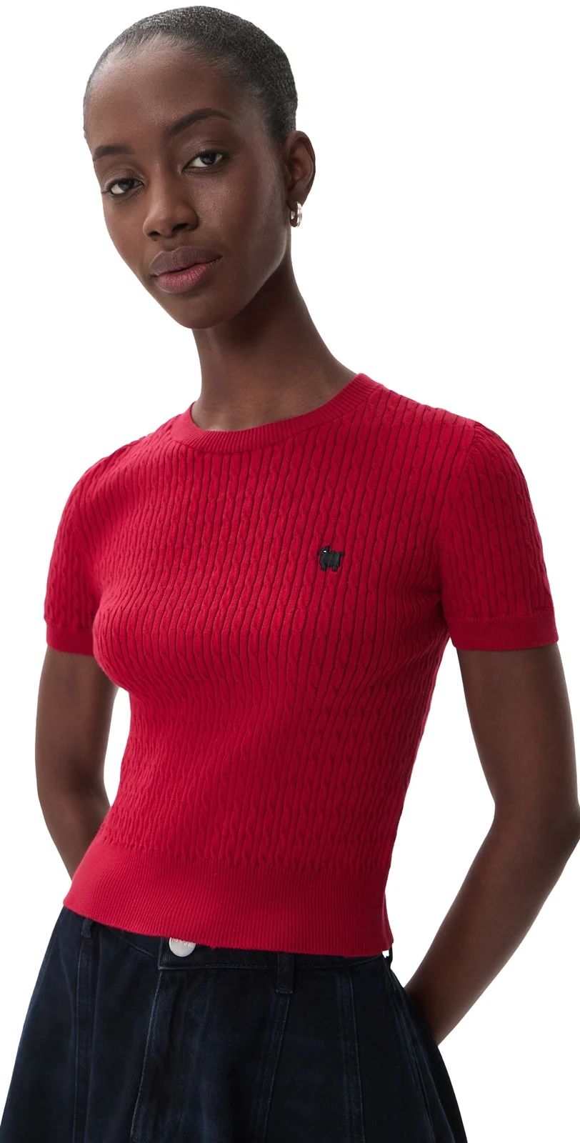Cotton Blend Cable Crewneck Sweater Cotton Blend Cable Crewneck Sweater
