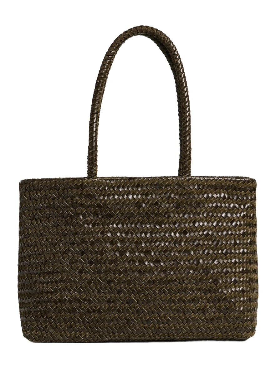 Suede Leather Handwoven Tote