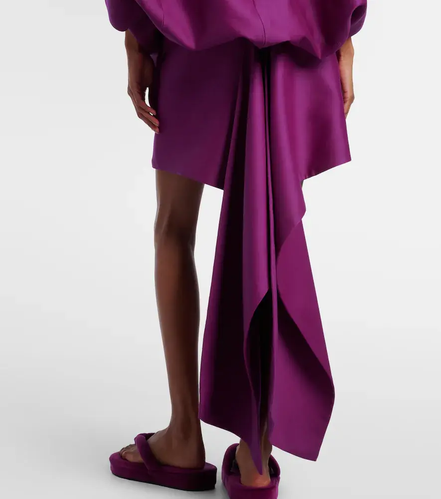 Balenciaga Off-shoulder wool and silk minidress | Thumbnail 2 Balenciaga Off-shoulder wool and silk minidress | Thumbnail 2