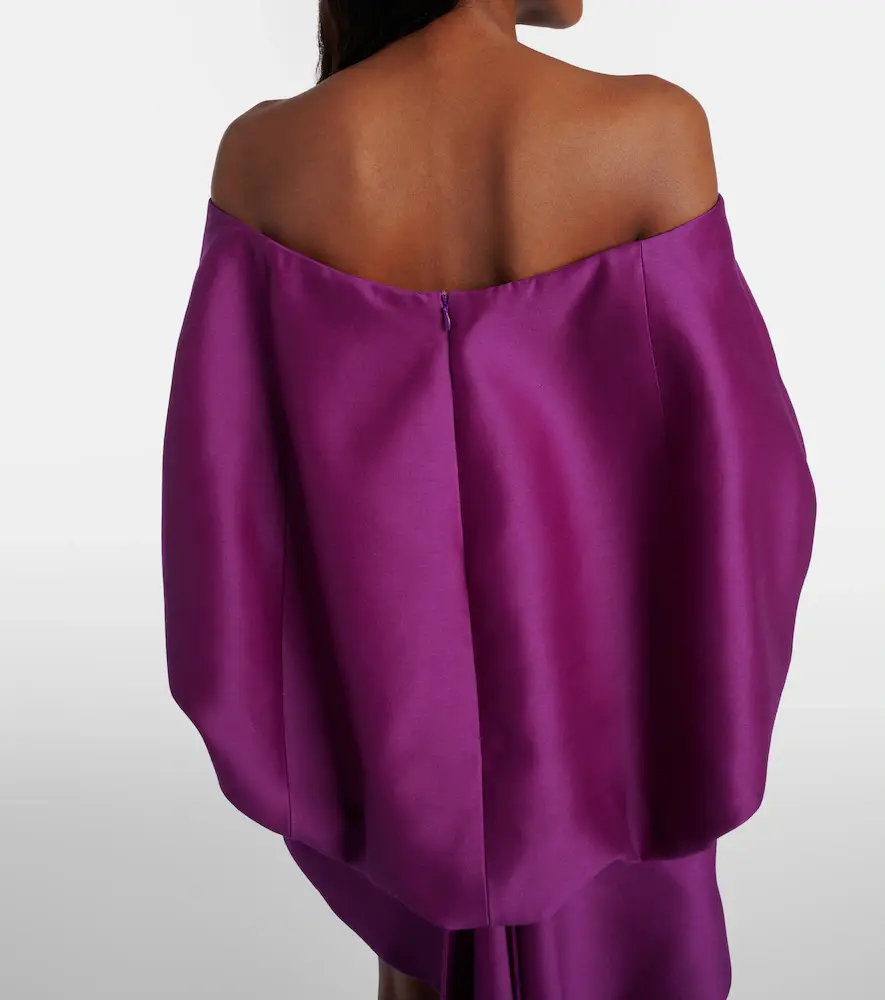 Balenciaga Off-shoulder wool and silk minidress | Thumbnail 3 Balenciaga Off-shoulder wool and silk minidress | Thumbnail 3