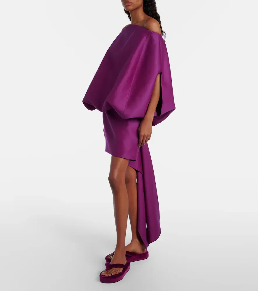 Balenciaga Off-shoulder wool and silk minidress | Thumbnail 7 Balenciaga Off-shoulder wool and silk minidress | Thumbnail 7