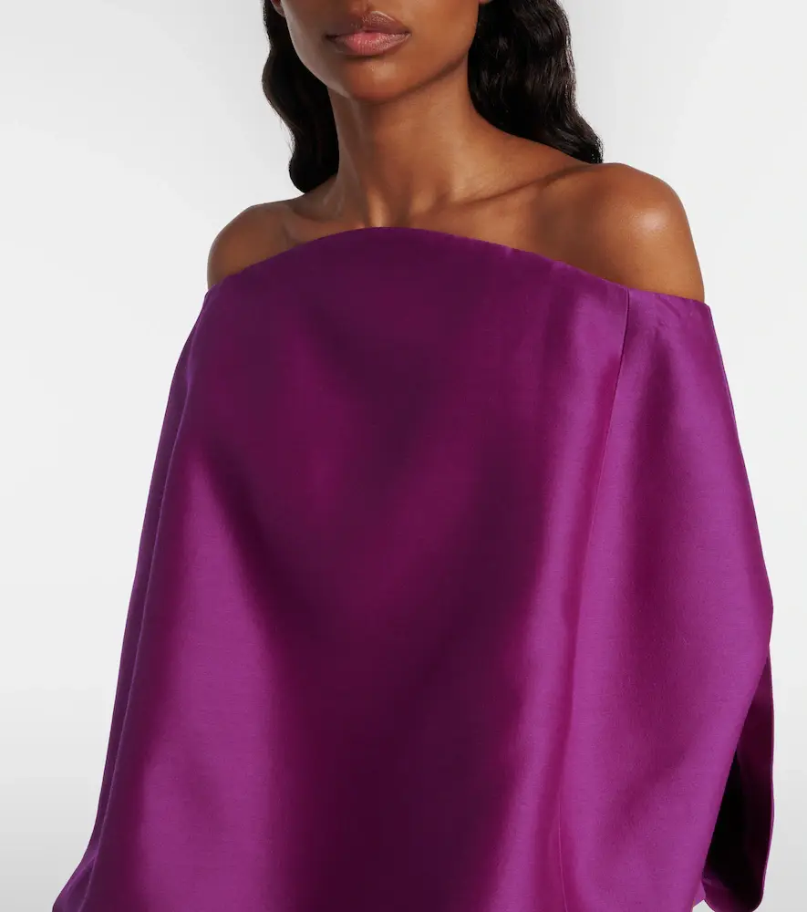 Balenciaga Off-shoulder wool and silk minidress | Thumbnail 8 Balenciaga Off-shoulder wool and silk minidress | Thumbnail 8