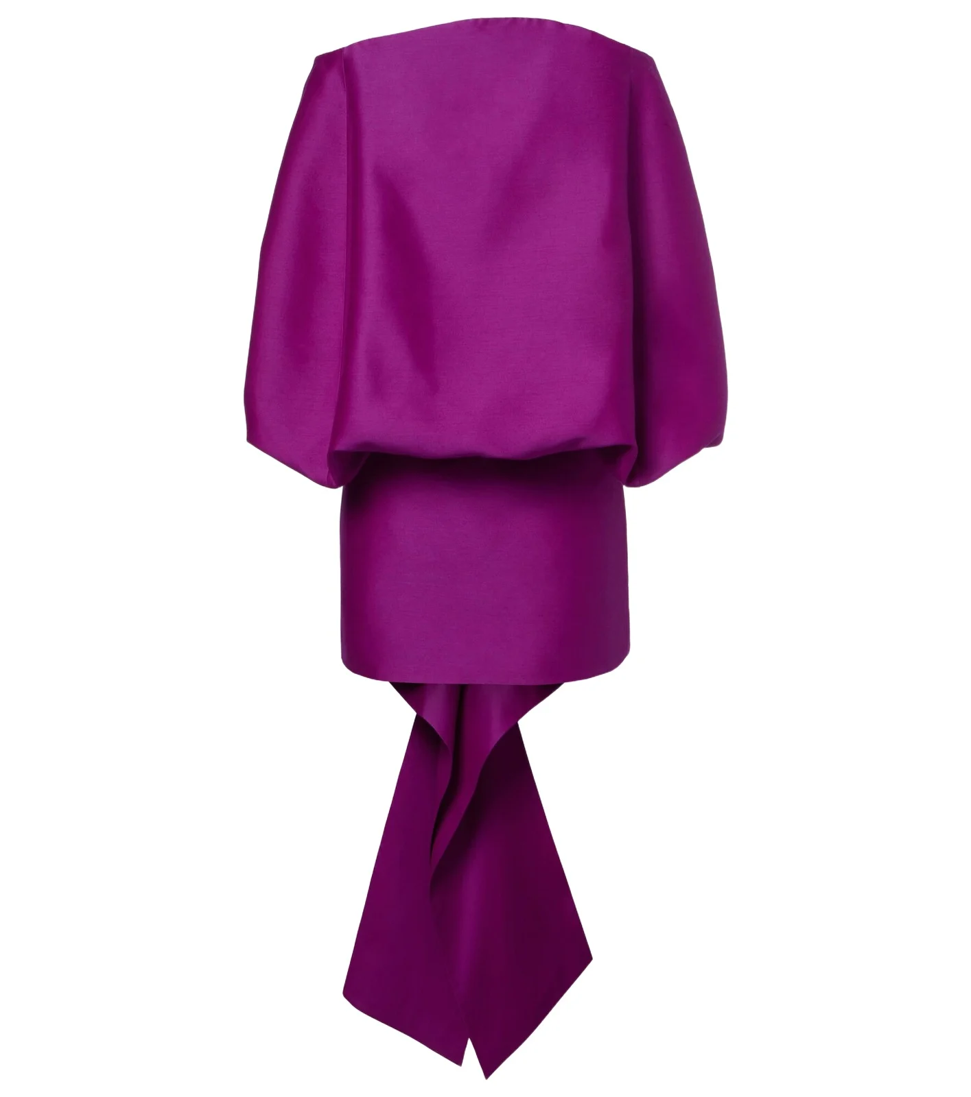 Off-shoulder wool and silk minidress