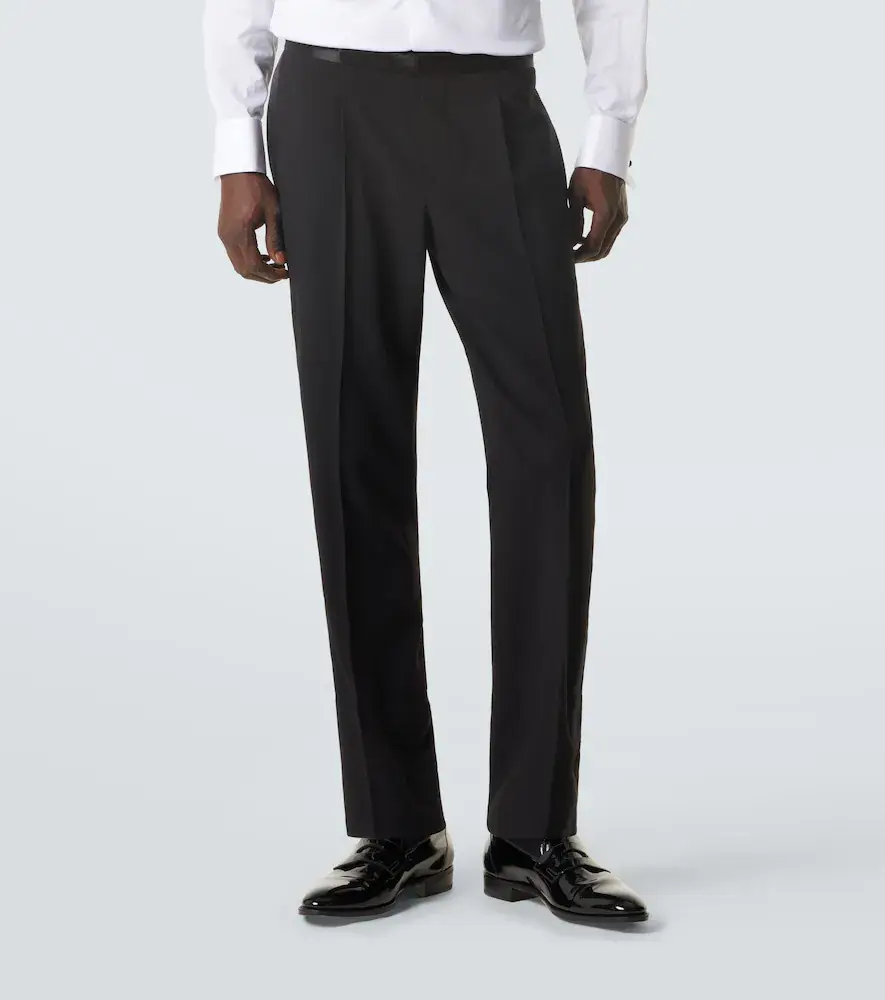 Giorgio Armani Virgin wool crêpe tuxedo pants | Thumbnail 3 Giorgio Armani Virgin wool crêpe tuxedo pants | Thumbnail 3