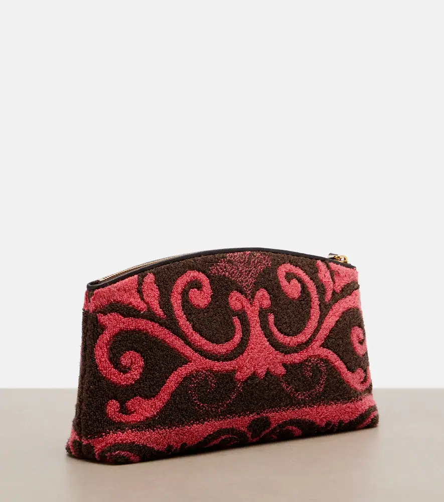 Valentino Garavani VLogo leather-trimmed terry pouch | Thumbnail 2