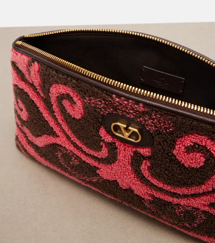 Valentino Garavani VLogo leather-trimmed terry pouch | Thumbnail 3