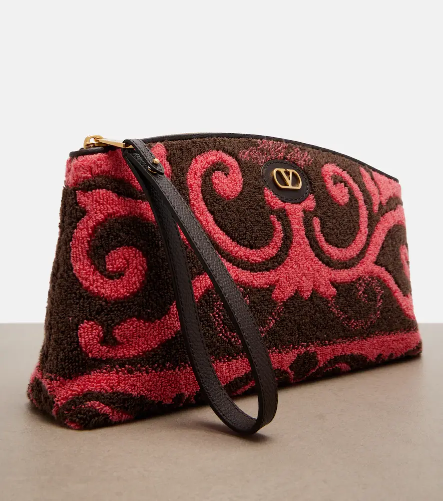 Valentino Garavani VLogo leather-trimmed terry pouch | Thumbnail 4