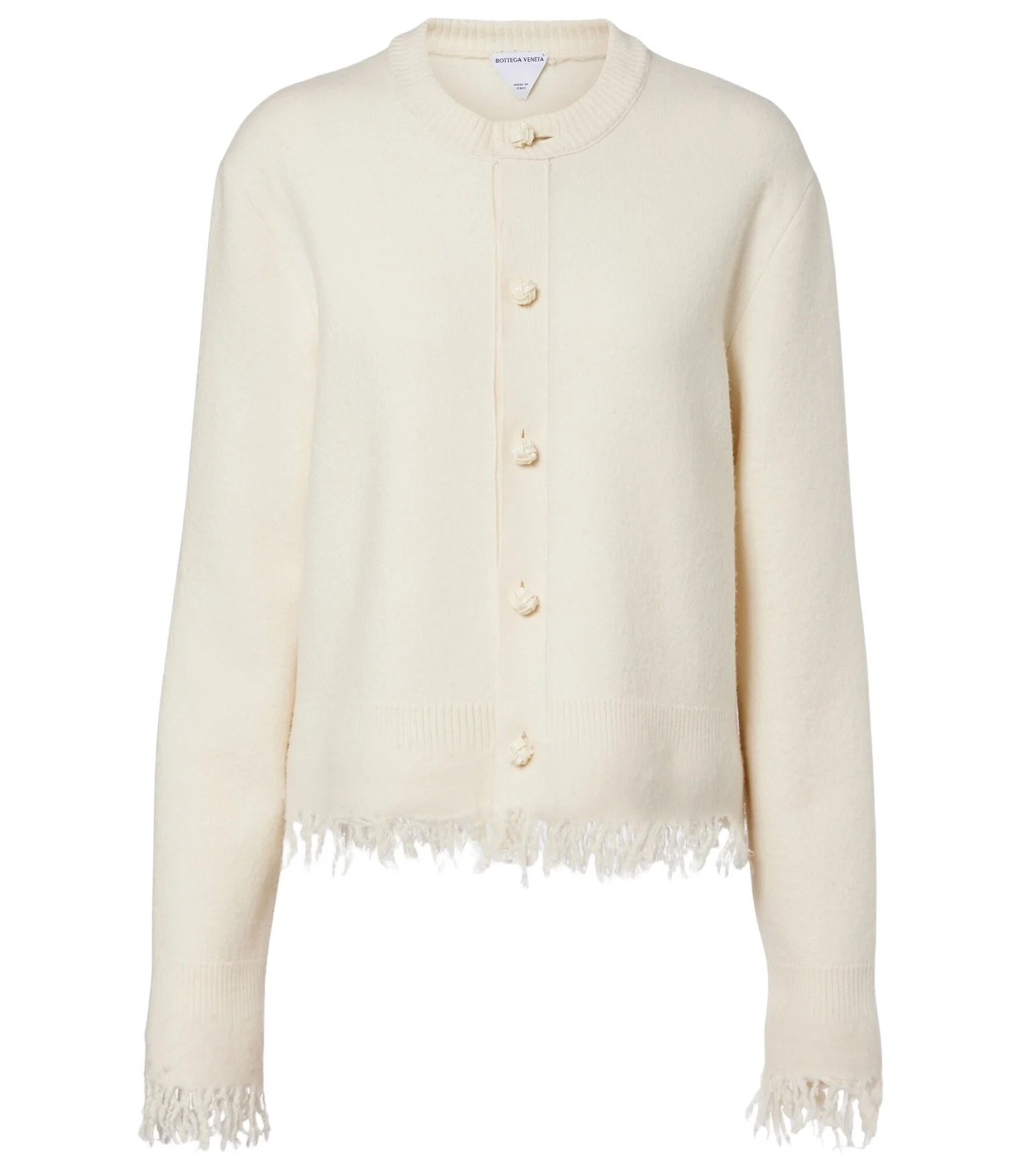 Fringed wool cardigan