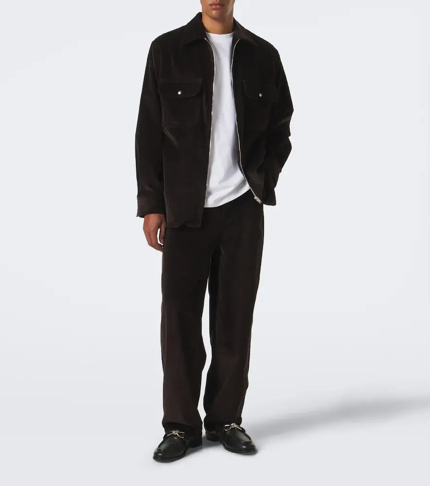 Bottega Veneta Leather-trimmed corduroy straight pants | Thumbnail 3
