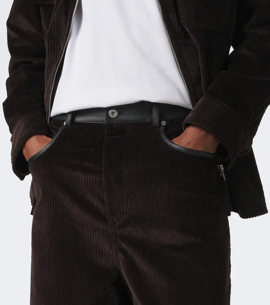 Bottega Veneta Leather-trimmed corduroy straight pants | Thumbnail 4