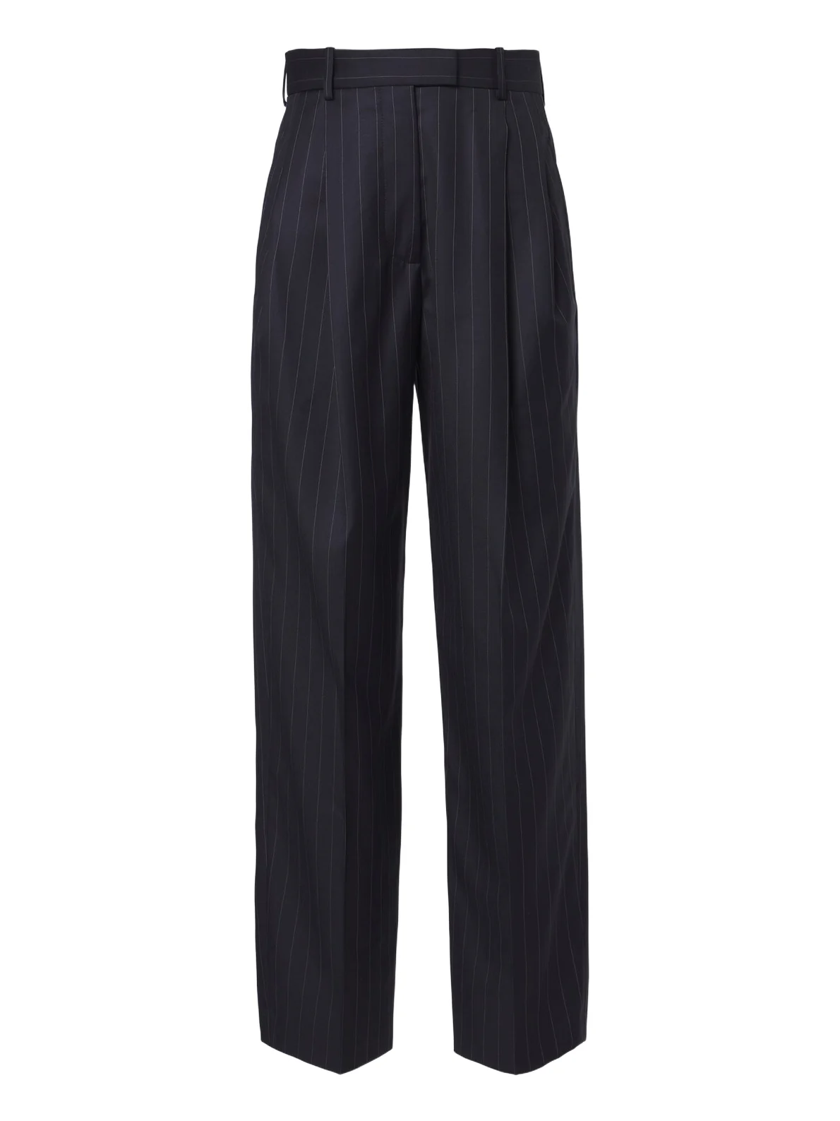 Pinstripe pleated wool wide-leg pants Pinstripe pleated wool wide-leg pants