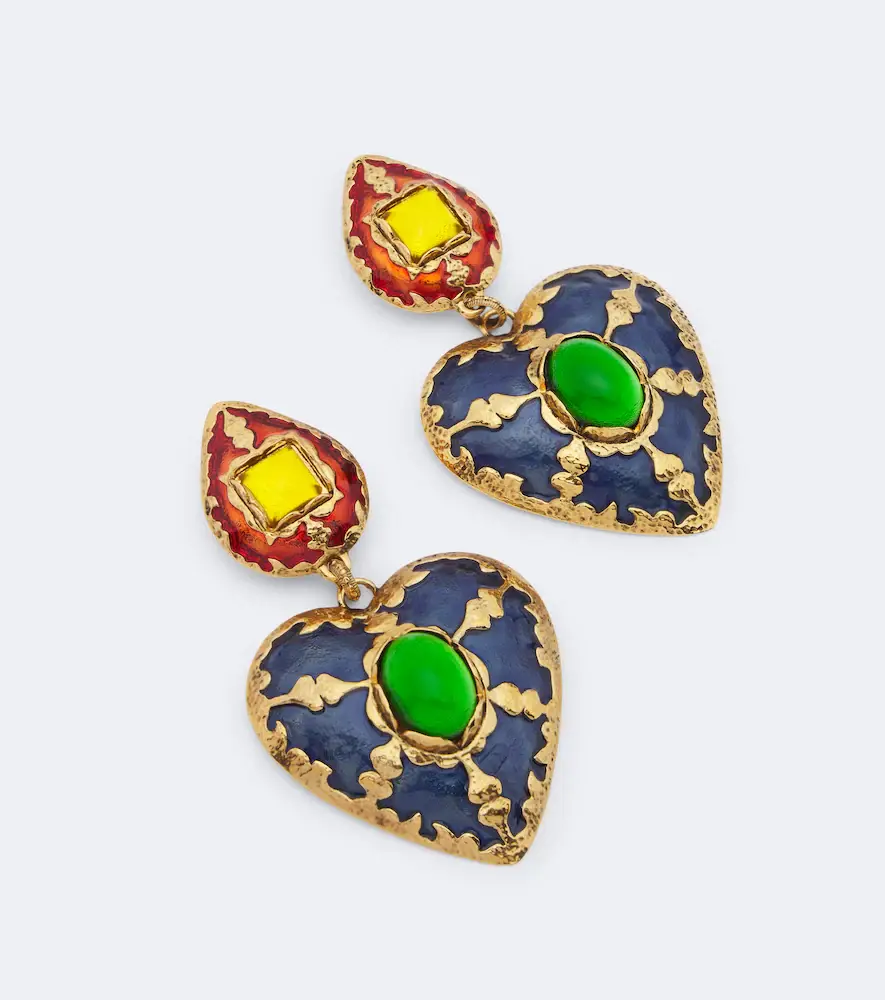 Saint Laurent Embellished clip-on earrings | Thumbnail 3