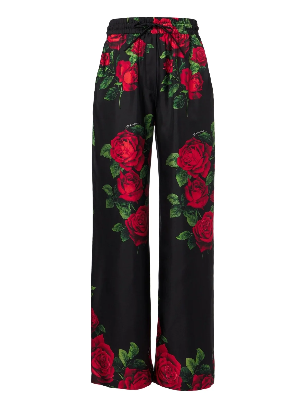 Floral silk satin wide-leg pants Floral silk satin wide-leg pants
