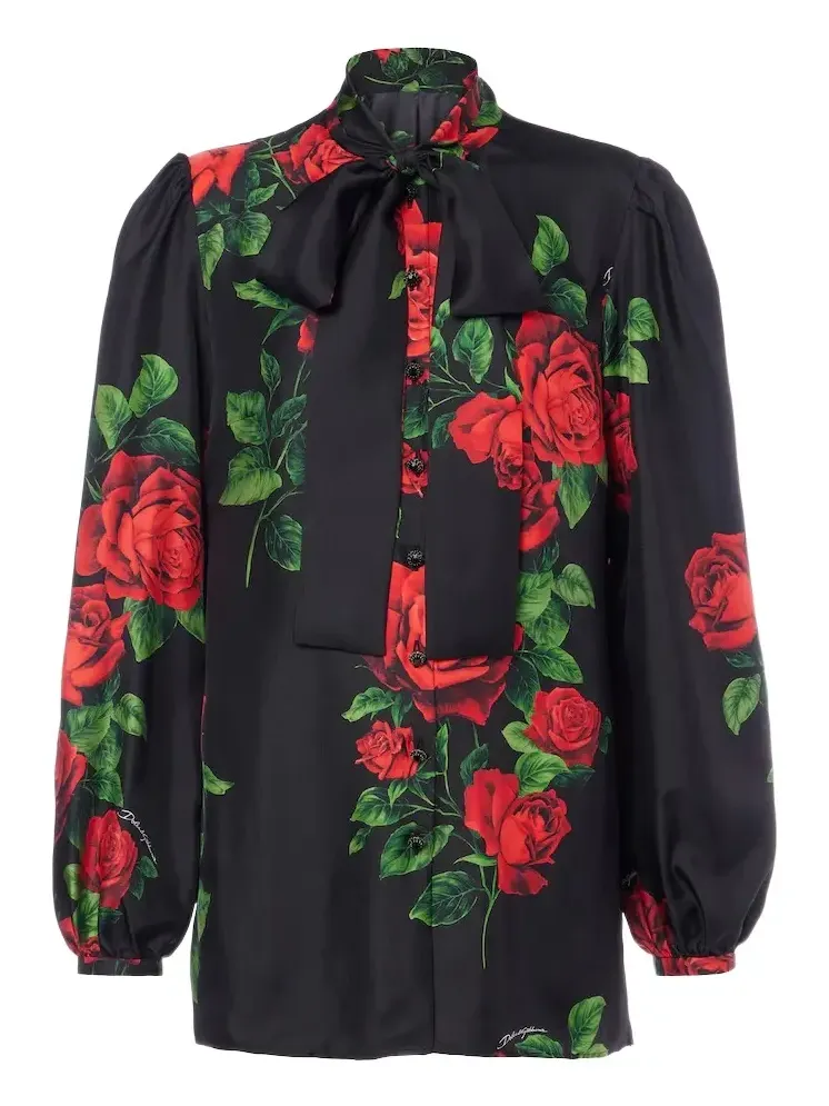 Floral silk satin blouse Floral silk satin blouse