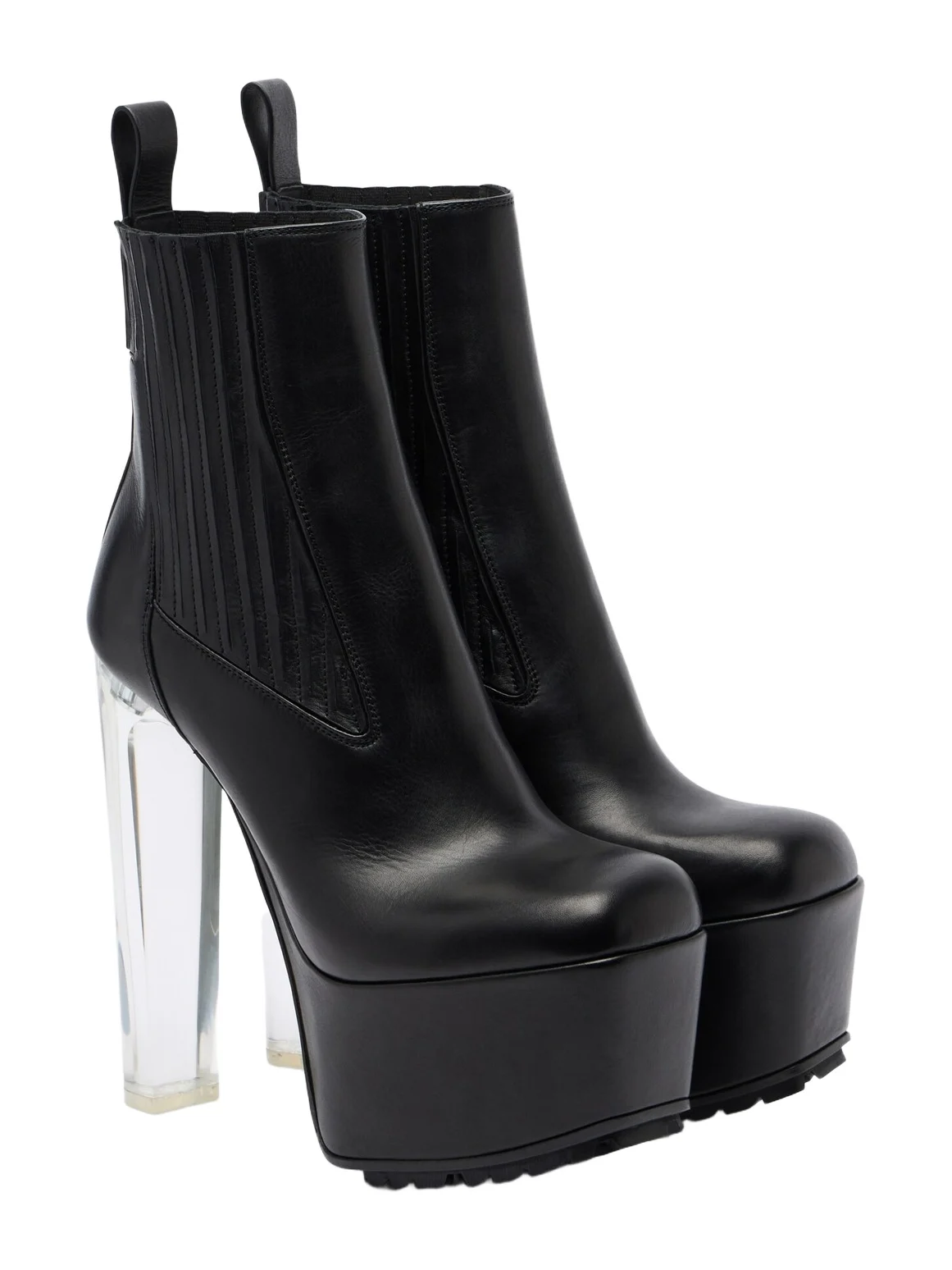Rick Owens Beatle Kiss leather platform ankle boots