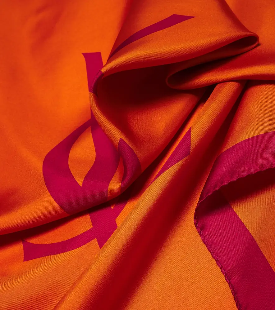 Saint Laurent Cassandre silk twill scarf | Thumbnail 3 Saint Laurent Cassandre silk twill scarf | Thumbnail 3