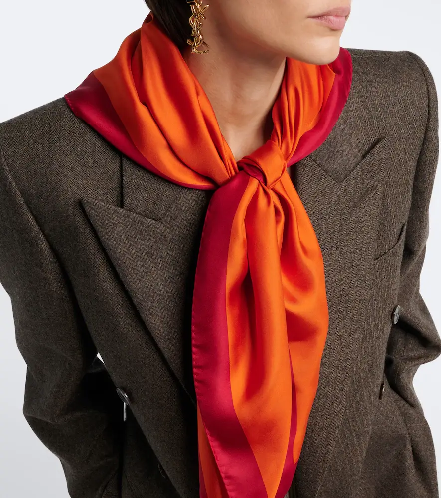 Saint Laurent Cassandre silk twill scarf | Thumbnail 4 Saint Laurent Cassandre silk twill scarf | Thumbnail 4