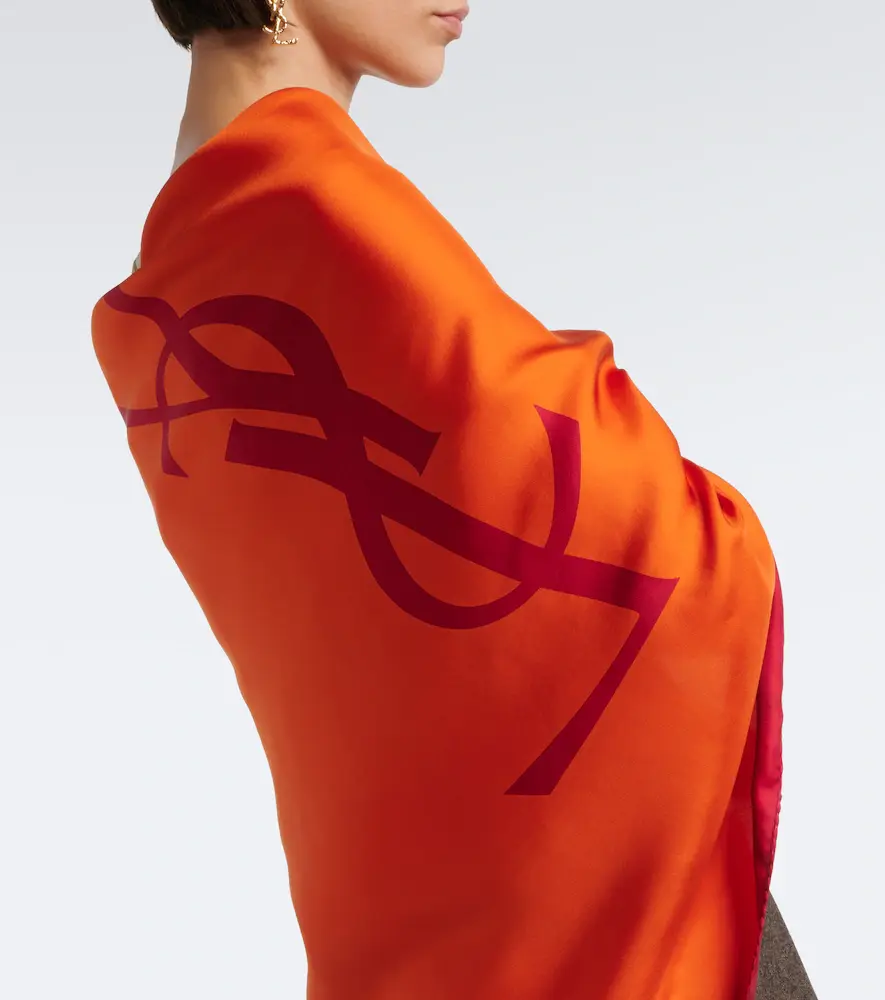 Saint Laurent Cassandre silk twill scarf | Thumbnail 5 Saint Laurent Cassandre silk twill scarf | Thumbnail 5