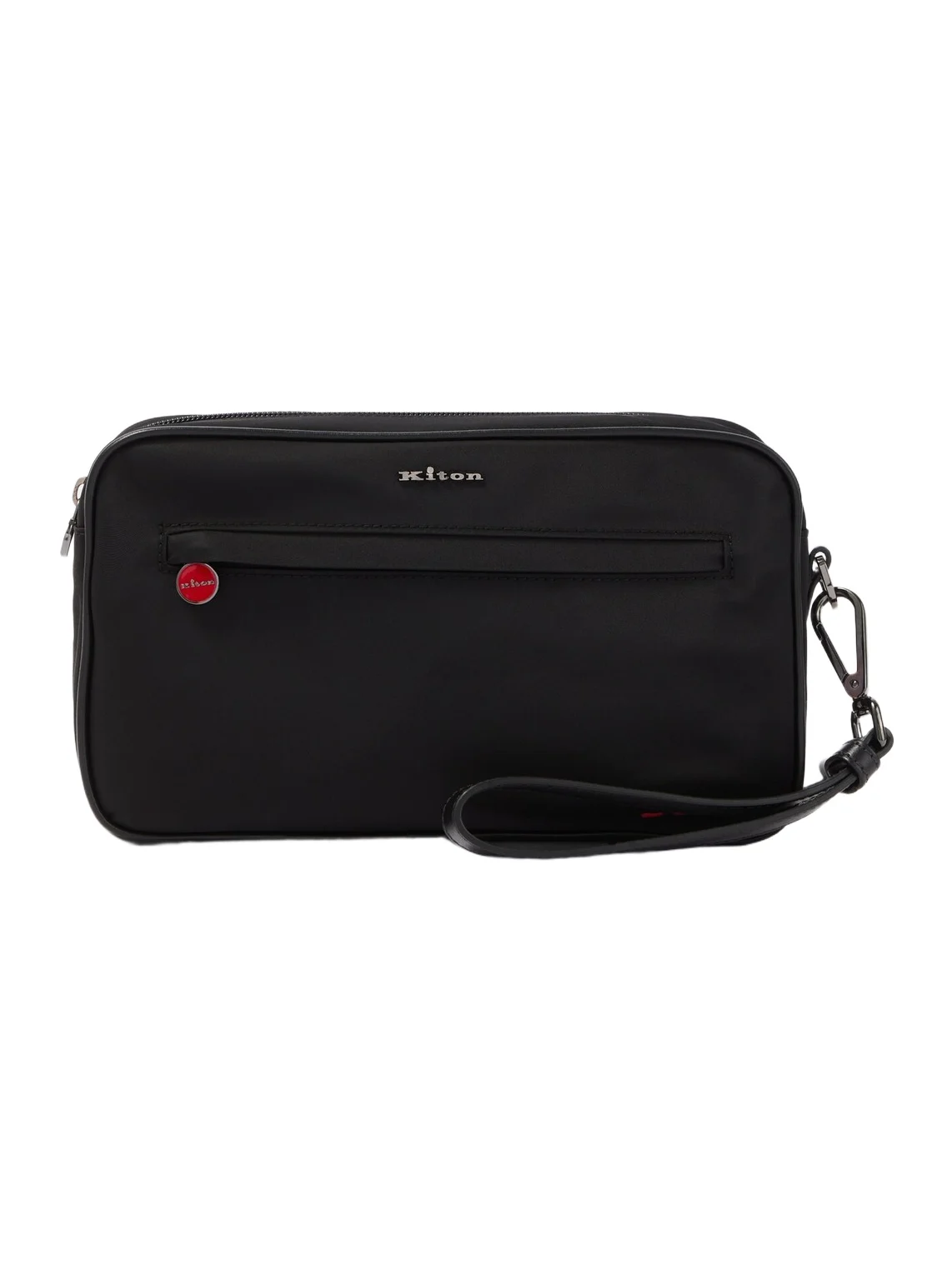 Leather-trimmed toiletry bag