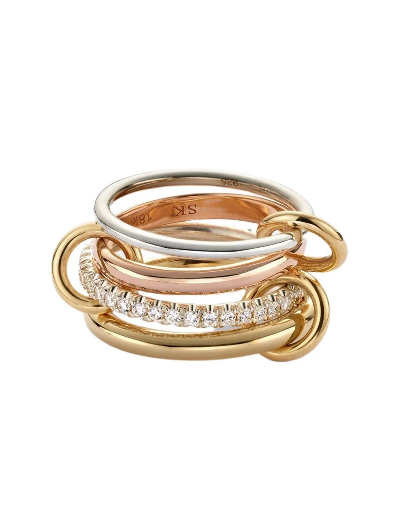 Cancer sterling silver and 18kt gold ring with diamonds Cancer sterling silver and 18kt gold ring with diamonds