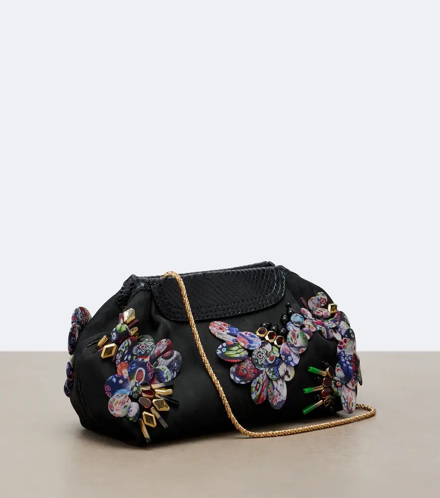 Dries Van Noten Embellished leather-trimmed clutch | Thumbnail 3