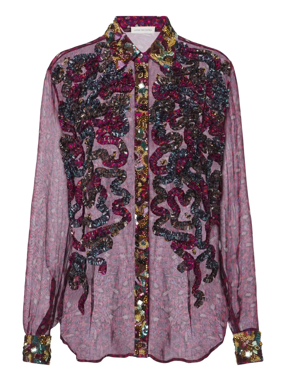 Embellished embroidered shirt