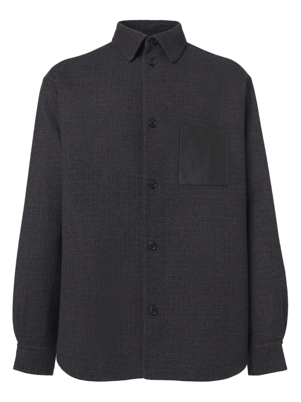 Loewe Leather-trimmed wool and silk overshirt