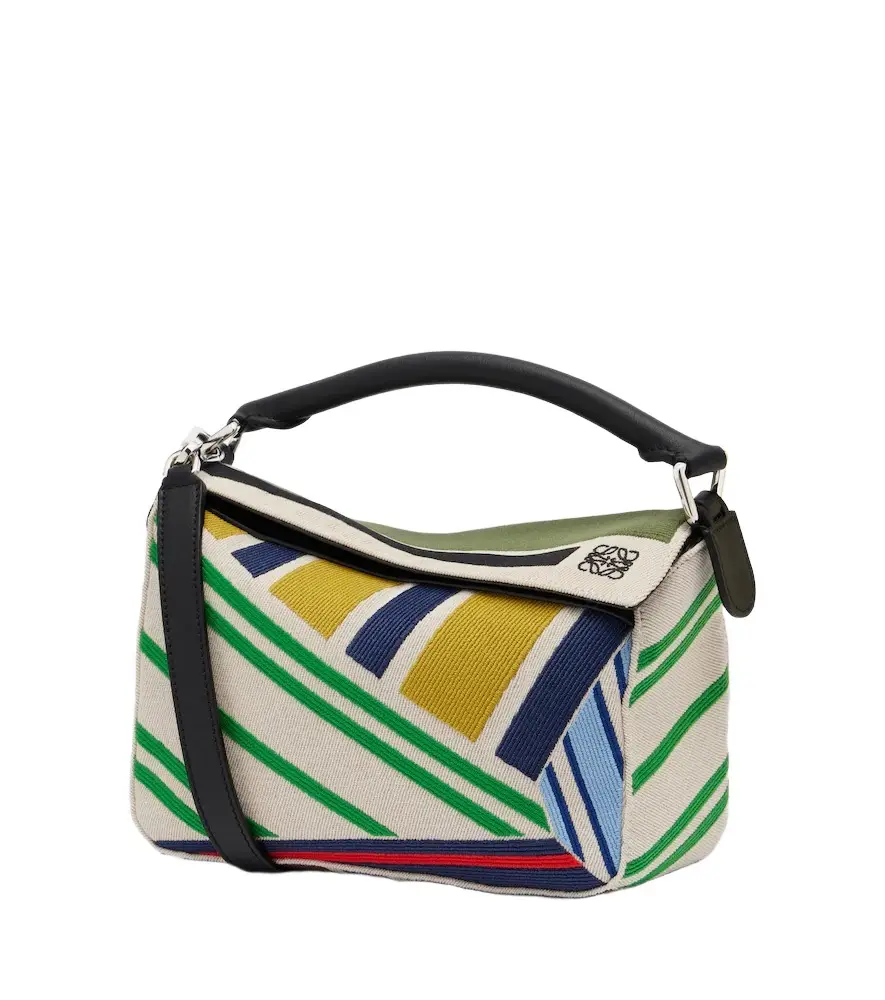 Loewe Puzzle Small striped top-handle bag