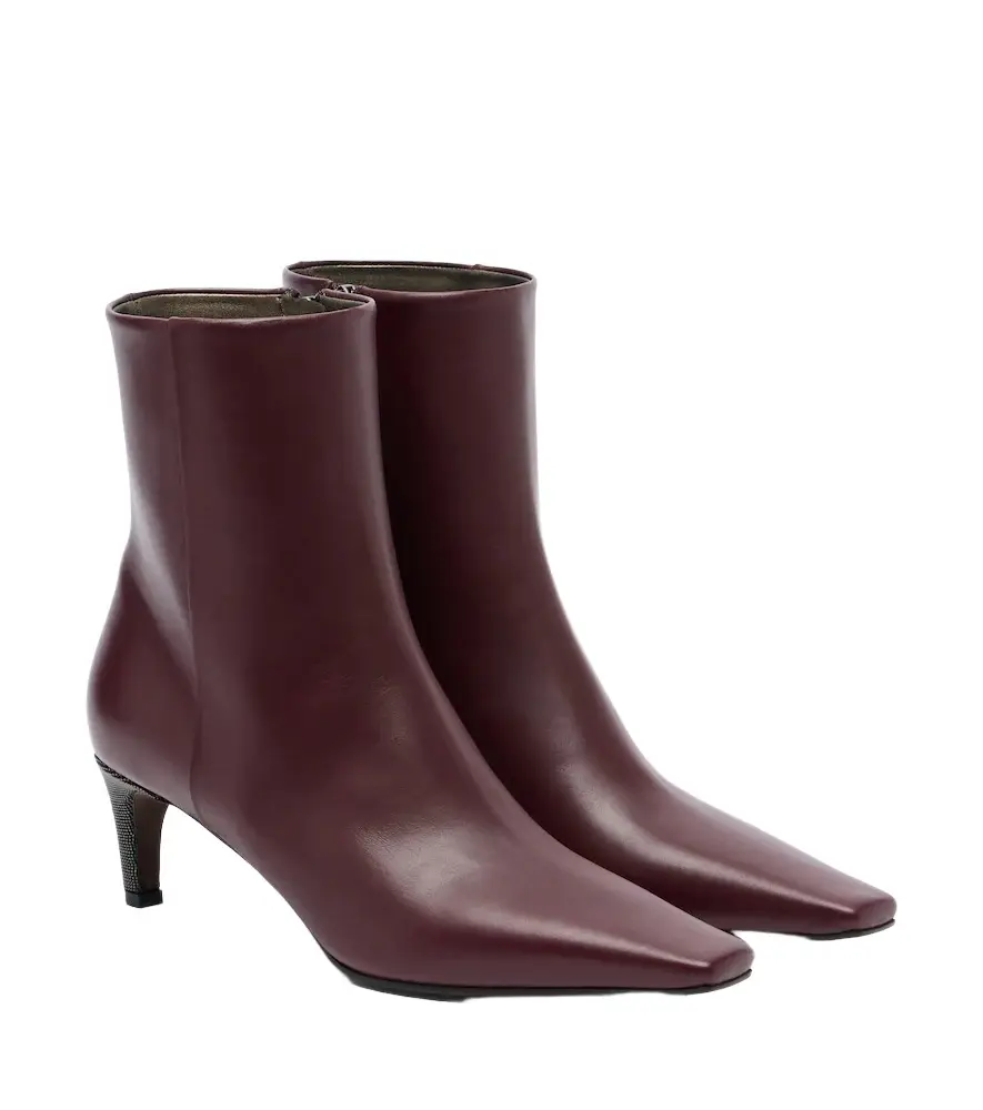 Brunello Cucinelli Monili leather ankle boots