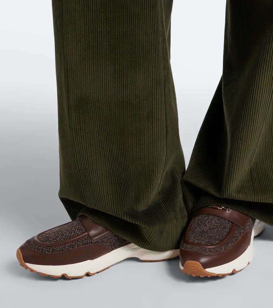 Tod's Leather-trimmed knitted slip-on shoes | Thumbnail 5 Tod's Leather-trimmed knitted slip-on shoes | Thumbnail 5