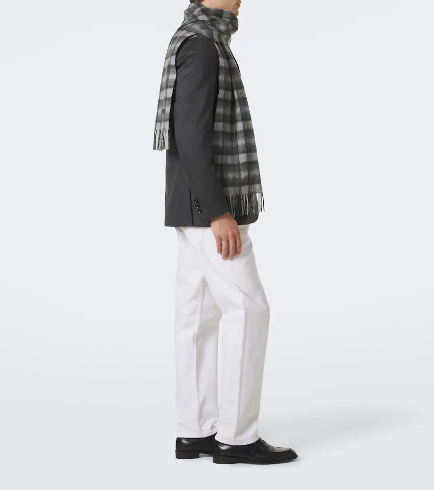 Zegna Checked fringed cashmere scarf | Thumbnail 3 Zegna Checked fringed cashmere scarf | Thumbnail 3