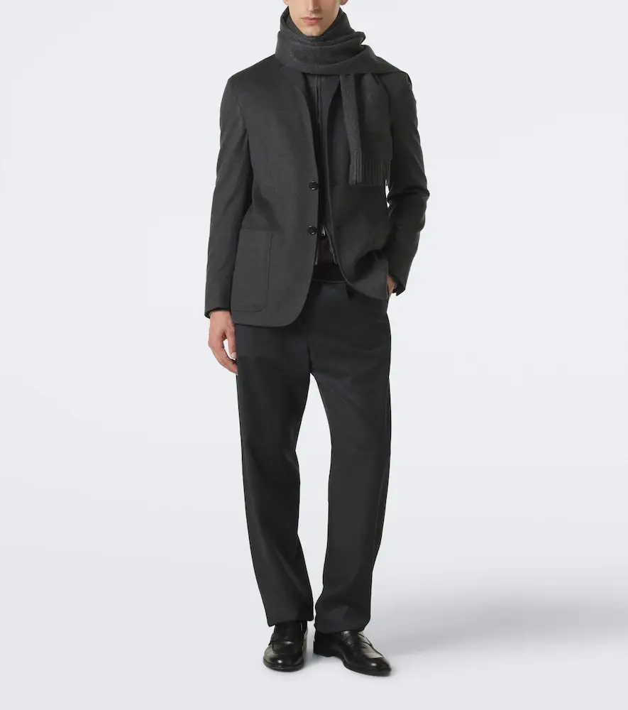 Zegna Fringed cashmere scarf | Thumbnail 4