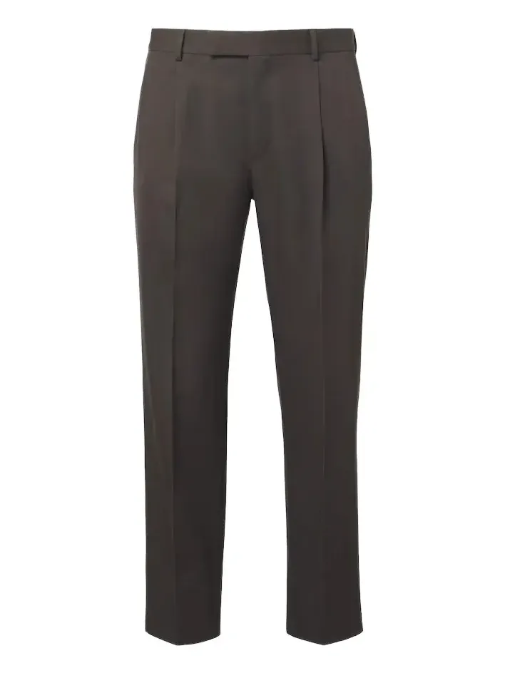 Cotton and wool straight pants