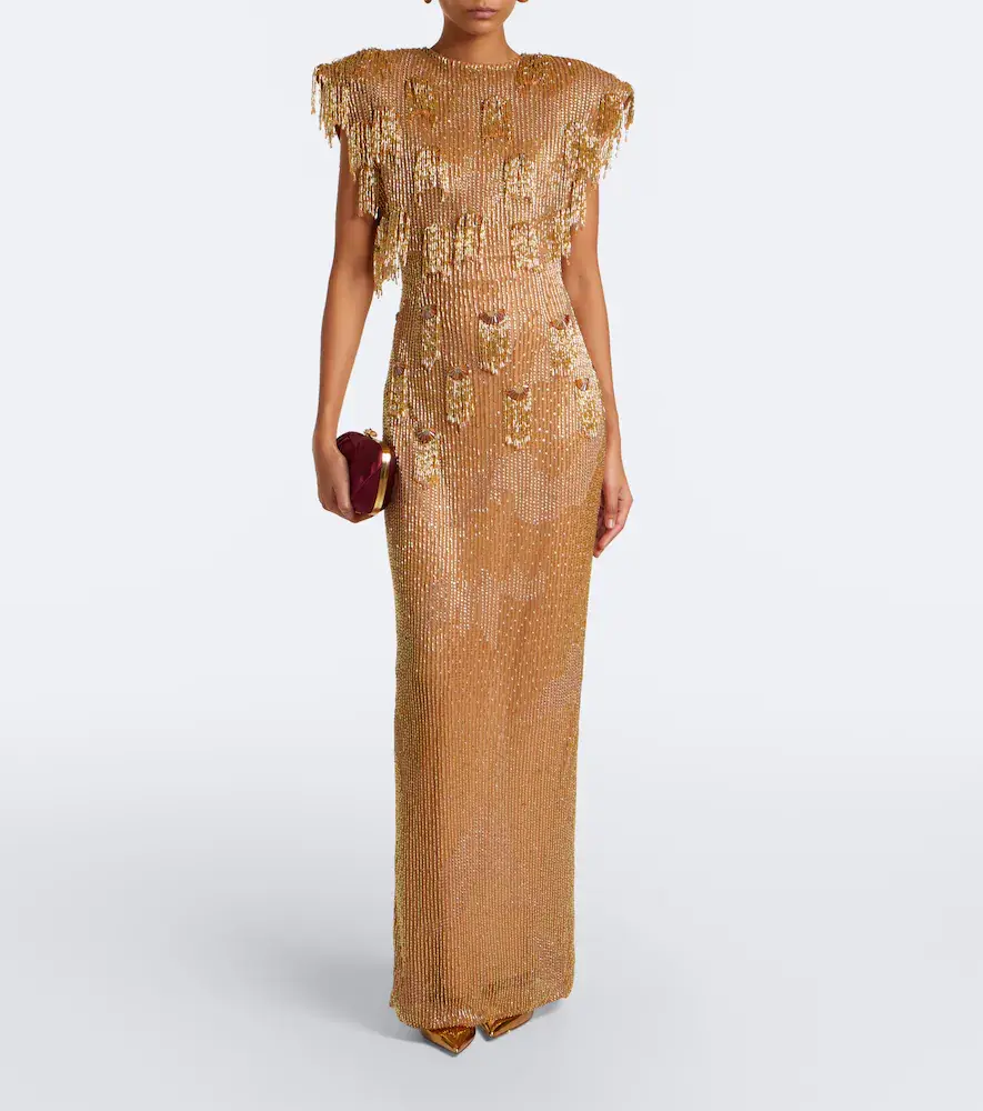 RACHEL GILBERT Lani caped beaded gown | Thumbnail 2