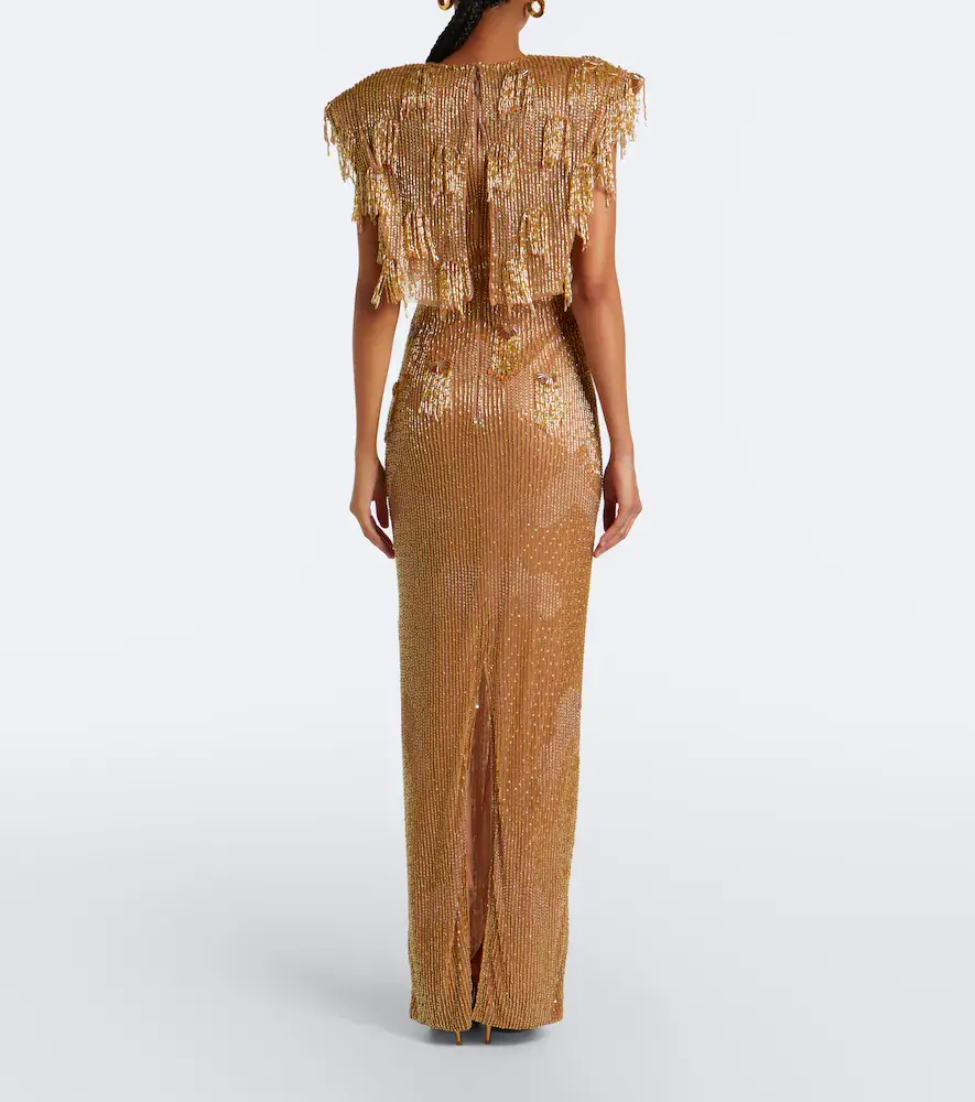 RACHEL GILBERT Lani caped beaded gown | Thumbnail 3