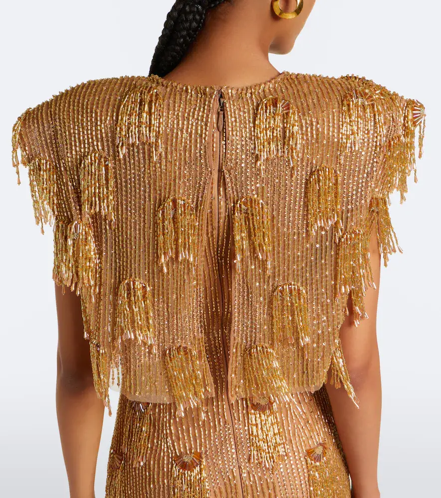 RACHEL GILBERT Lani caped beaded gown | Thumbnail 6