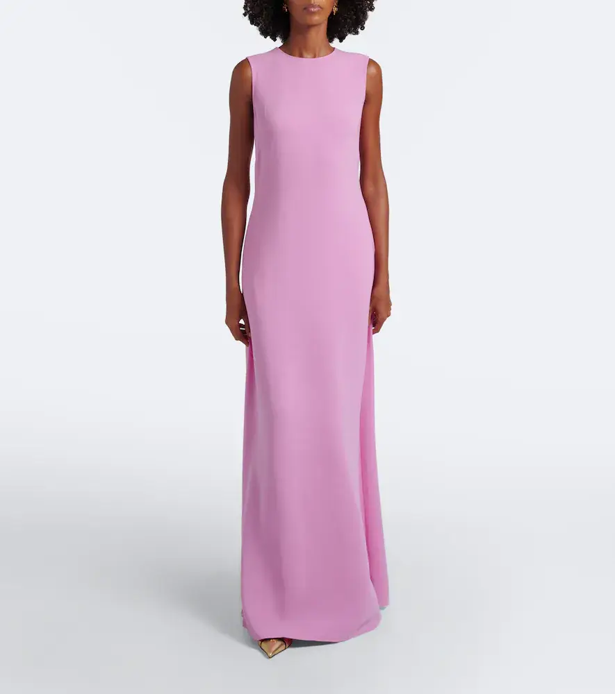 Oscar de la Renta Caped floral silk-blend georgette gown | Thumbnail 3