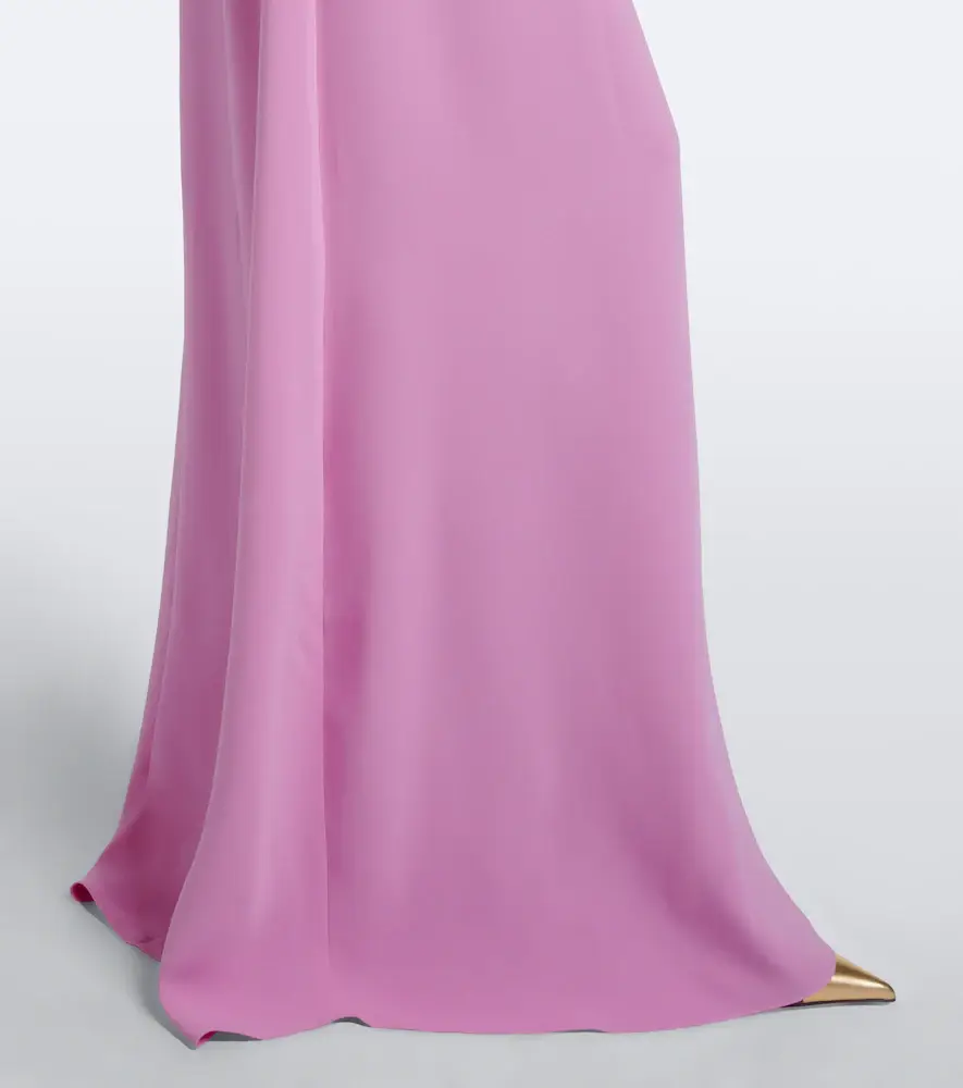 Oscar de la Renta Caped floral silk-blend georgette gown | Thumbnail 5