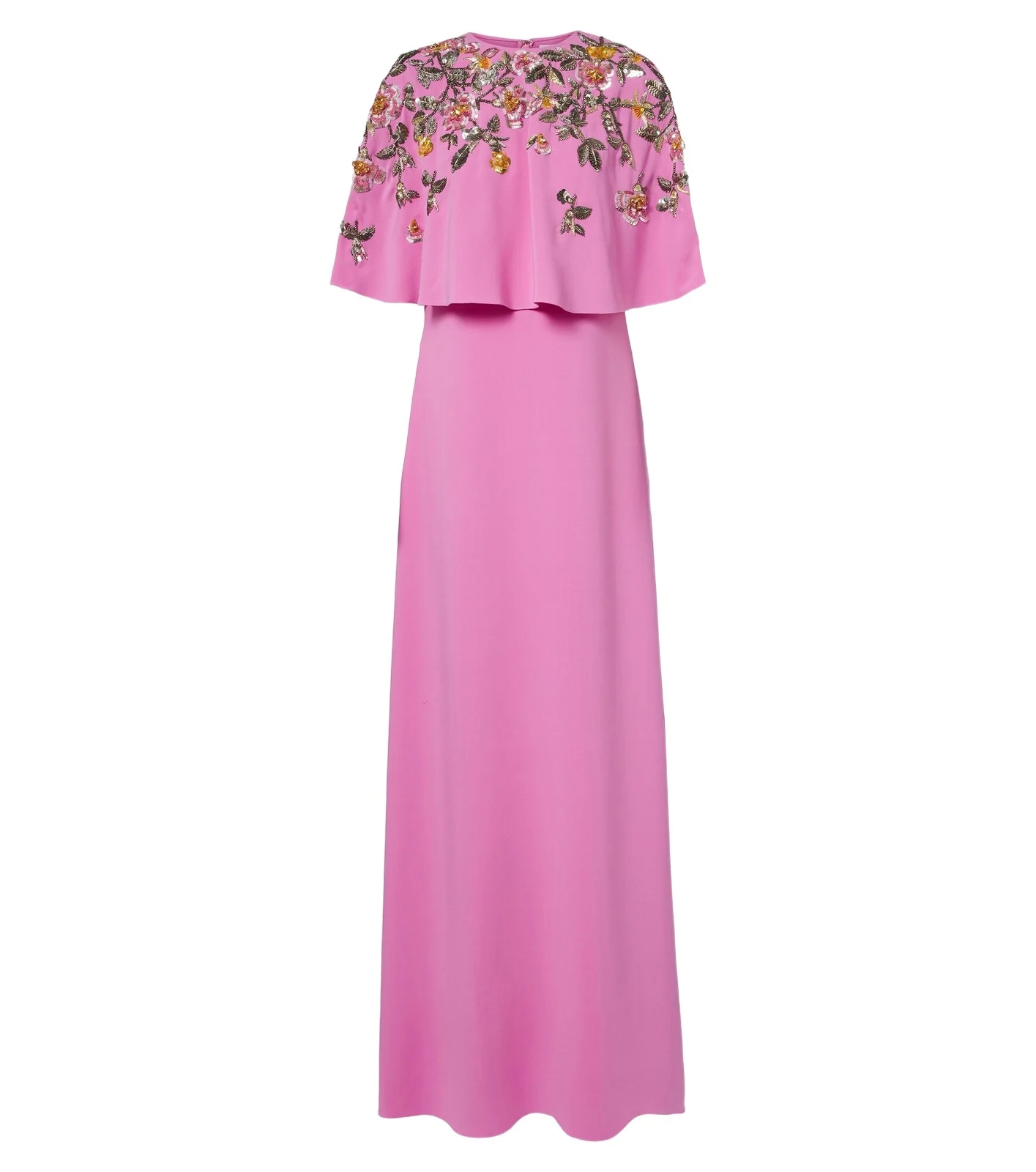 Caped floral silk-blend georgette gown Caped floral silk-blend georgette gown